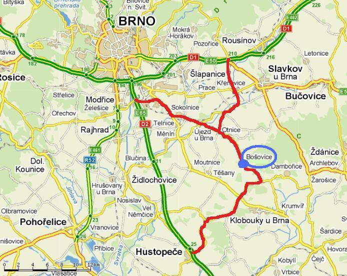 Mapka Bošovice Mapka Bošovice